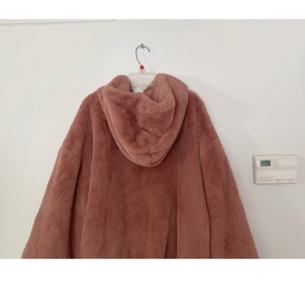 Lucky Brand Faux Fur Hooded Bomber Jacket Coat Size XL - Picture 7 of 11